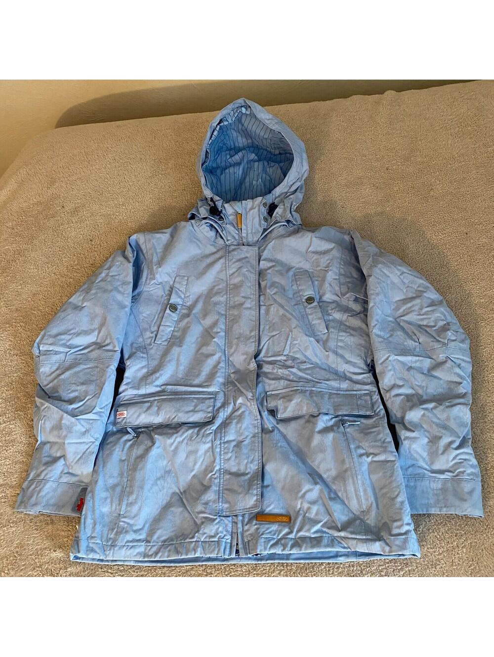 Foursquare Snowboard Jacket Women Medium Light Blue Ski Snow Winter Cool Design